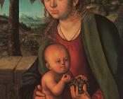 大卢卡斯 克拉纳赫 : Virgin and Child with a Bunch of Grapes